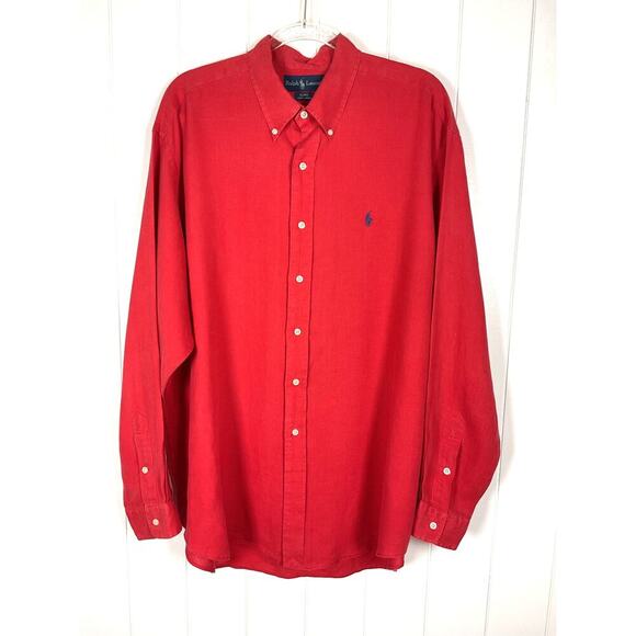 Ralph Lauren 90s blake 100%Linen shirt 麻 Polo Ralph Lauren Blake 100% Linen Button Down Shirt Beige